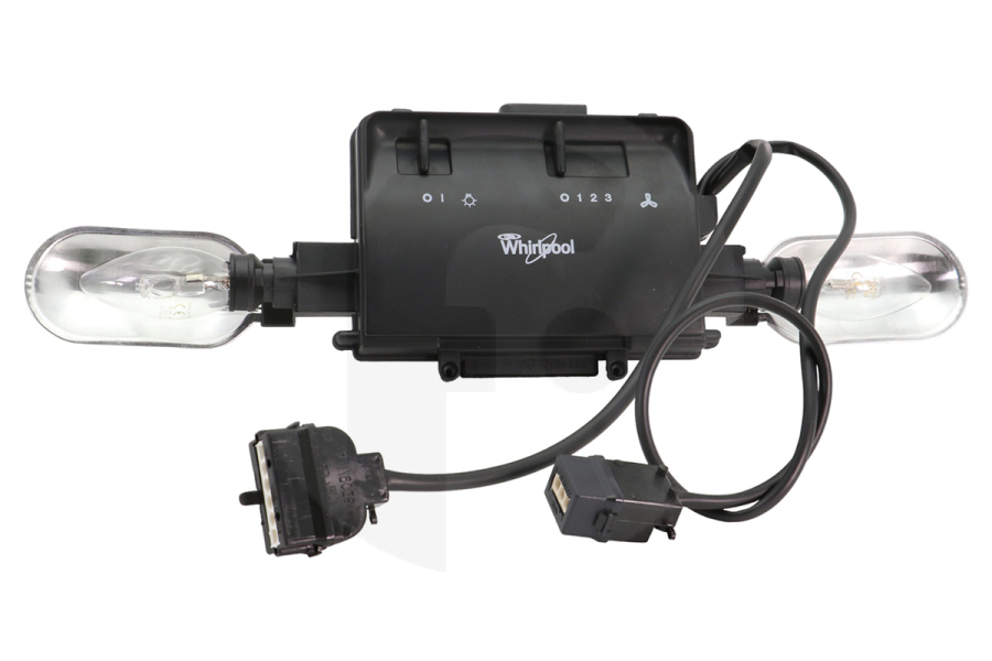 Whirlpool C00980499 Campana extractora Panel de control interruptores incl. bombillas Campana extractora 481231038865 apto para entre otros Incl. iluminación, AKR976