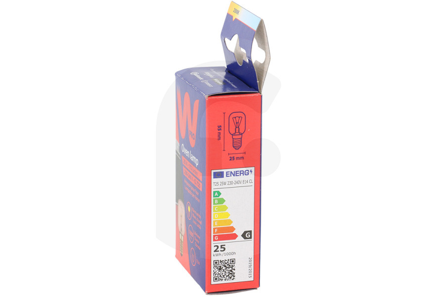 Functionica Backofen WPRO Lampe (Backofenlampe) 25W - E14 T25 bis 300°C für u.a. Whirlpool Backofen 863215, C00863215