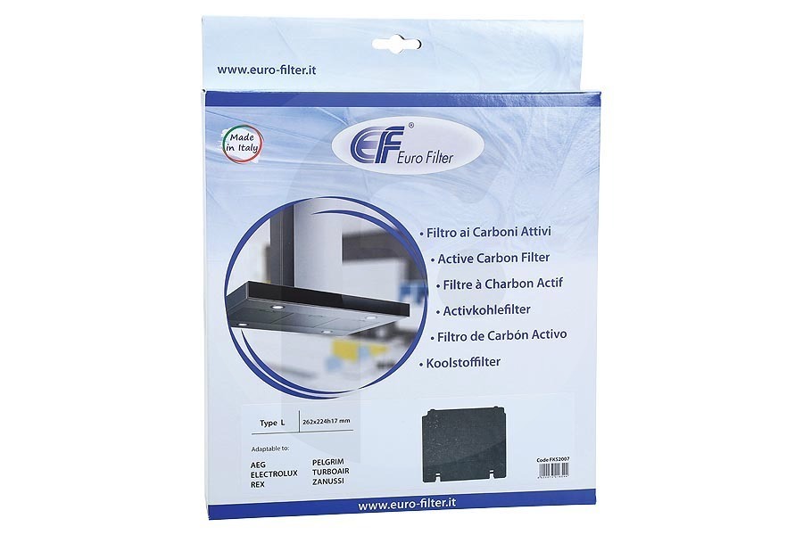 Alternatief Eurofilter filtro de carbón universal (filtro de carbón activado) cuadrado campana extractora 781427 apto para entre otros KF65 / P01