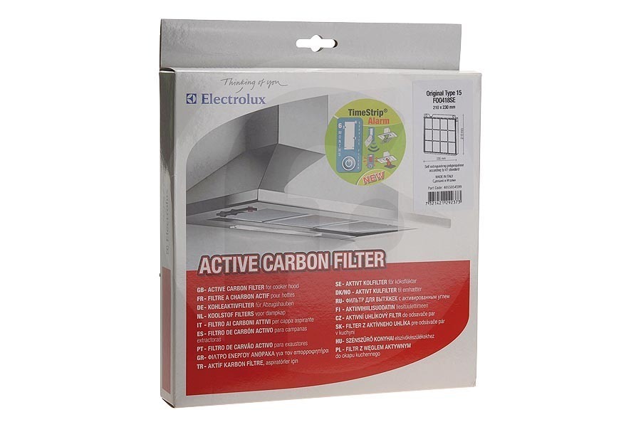 Zanussi Cappa aspirante Filtro a carbone 210x230x300mm Elica Type15 per Zanussi e altri cappa aspirante 9029865954, E3CFE15
