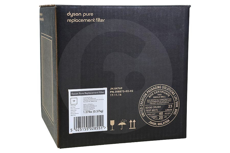 Dyson Purificatore d'aria Dyson filtro dell'aria (filtro a cartuccia) per purificatore d'aria 96810304, 968103-04