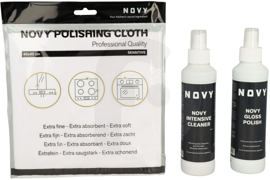 Novy Dampkap Novy onderhoudsset kookplaat afzuigkap en werkbladafzuiging voor fornuis en afzuigkap 906094