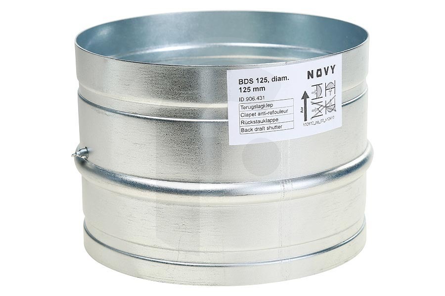 Novy Campana extractora Válvula anti retorno 125mm Campana extractora 56379301 apto para entre otros tubo y manguera de 125 mm