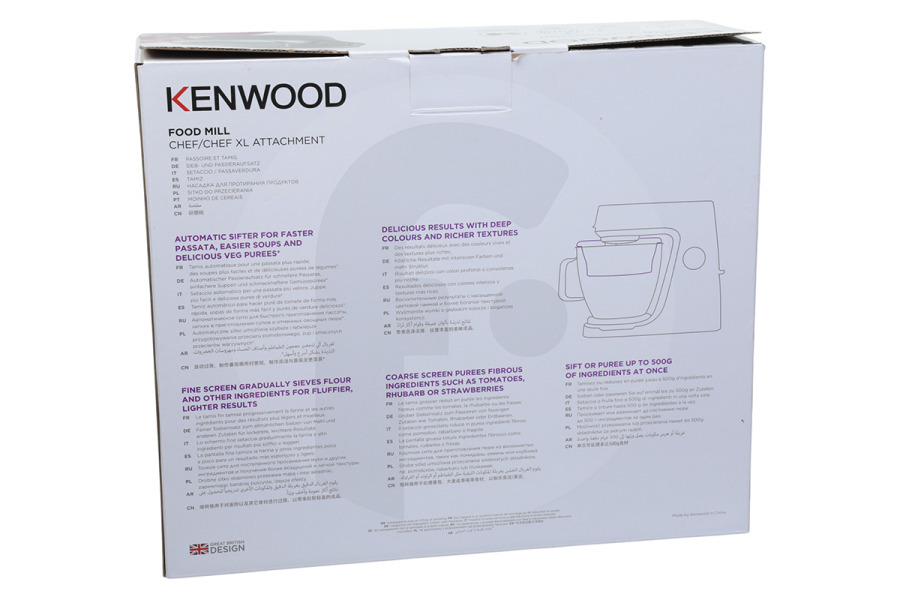 Kenwood  Accessorio setaccio/passaverdura Kenwood AW20010040 per robot da cucina Chef/Chef XL
