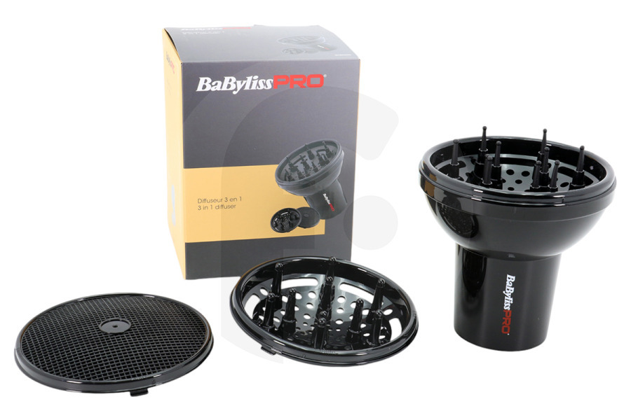 BaByliss PRO BABD05E Accesorio Secador Difusor Secador De Pelo apto para entre otros BabylissPRO Veneziano 2200 Watt, Luminoso Negro 2100 Watt