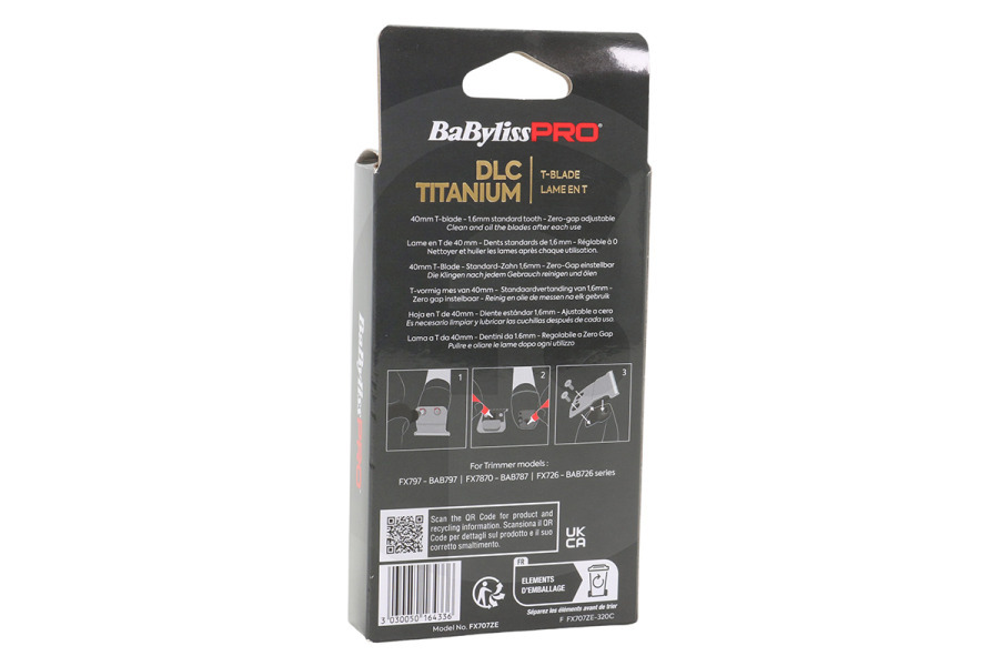 BaBylissPRO Tagliacapelli BaBylissPRO FX707ZE Tagliacapelli in titanio DLC 4rtists