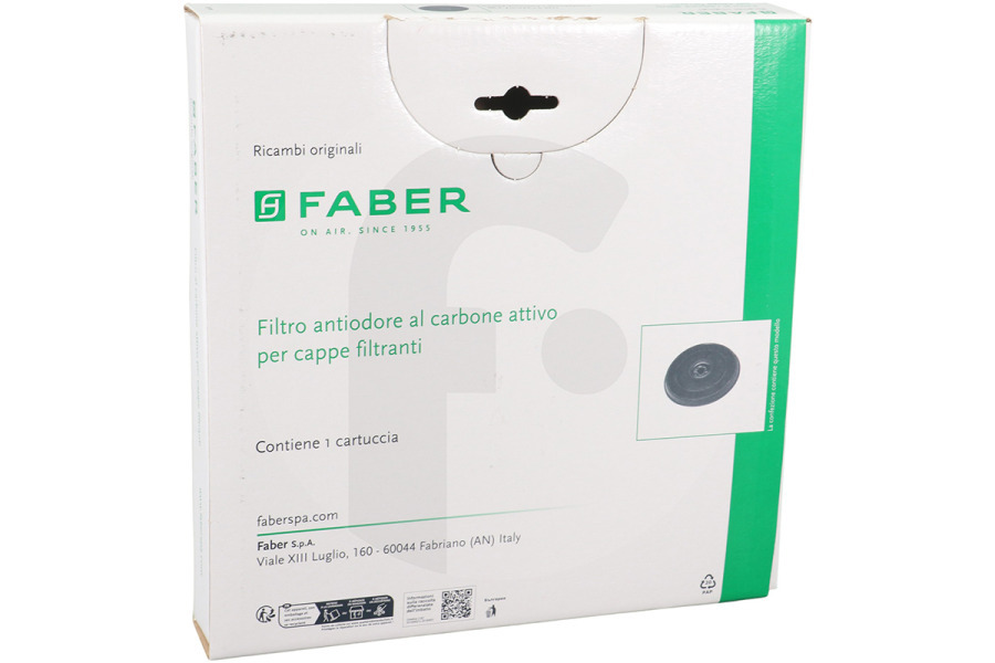 Faber Cappa aspirante Filtro a carbone Faber EFF57 rotondo F1 per cappa aspirante 112.0157.238