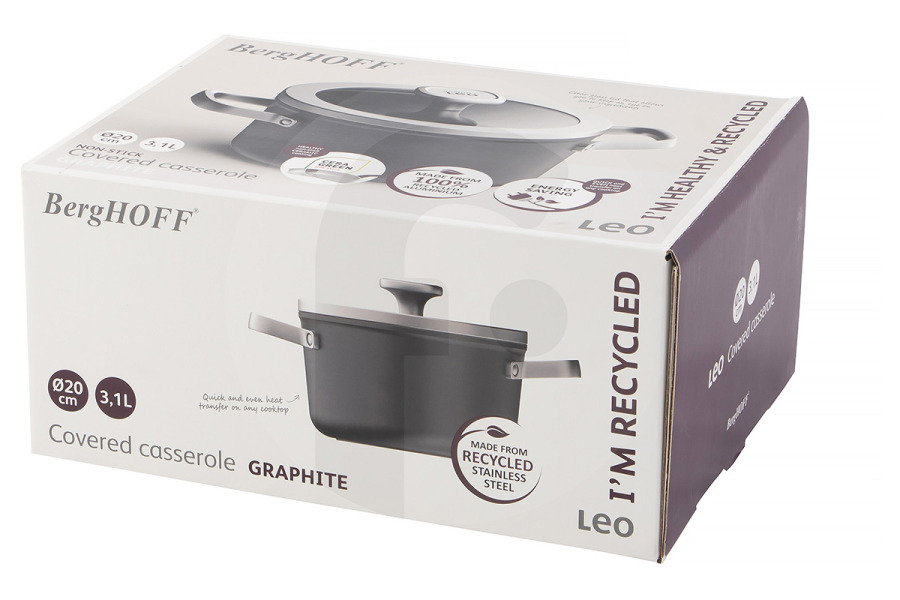 BergHOFF  BergHOFF LEO Olla RECICLADA Antiadherente Grafito 20cm