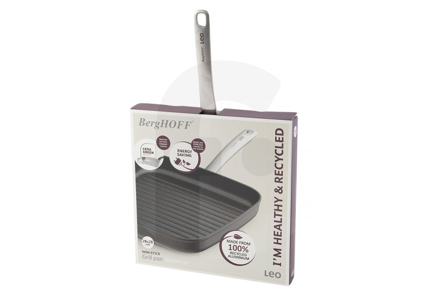 BergHOFF  BergHOFF LEO RECYCLED Grillpfanne, antihaftbeschichtet, Graphit, 28 cm