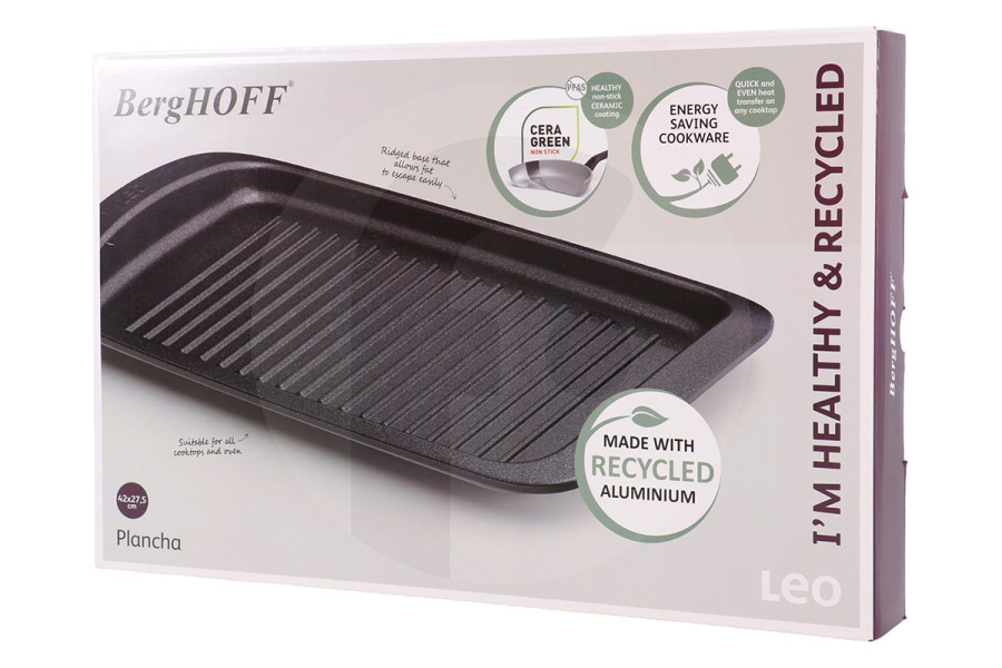 BergHOFF  BergHOFF LEO RECYCLED Piastra grill antiaderente Grafite 42x27