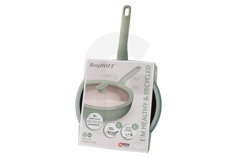 BergHOFF  BergHOFF LEO recycled wok antiaderente Balance Sage 28cm 3950455