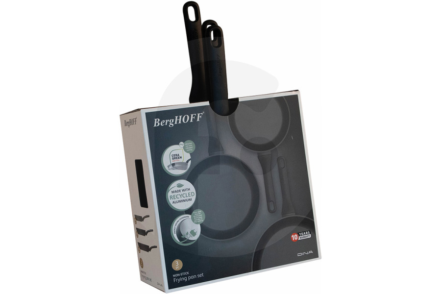 BergHOFF Cocinas y placas Set de sartenes Helix Antiadherentes 20, 24 y 28 cm para olla a presión BergHOFF 1315090 apto para entre otros Inducción, Halógena, Vitrocerámica, Gas
