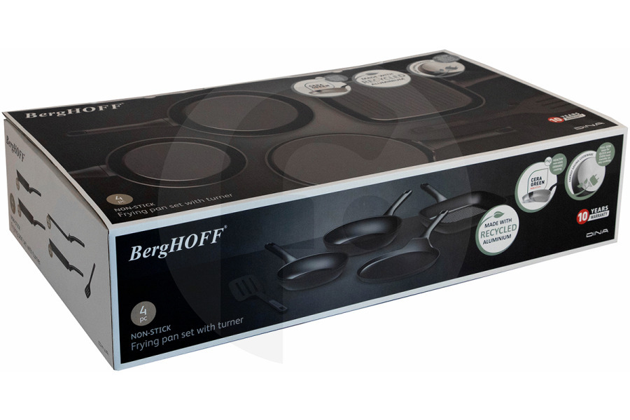 BergHOFF Cocinas y placas BergHOFF Helix 4-delige pannenset antikleef met spatel 1315094 apto para entre otros Inducción, Halógena, Vitrocerámica, Gas