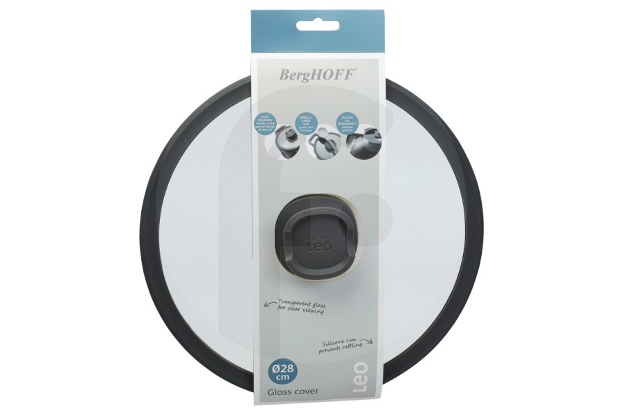 BergHOFF  BergHOFF LEO Coperchio in vetro Pietra 28 cm 3950324 Padella